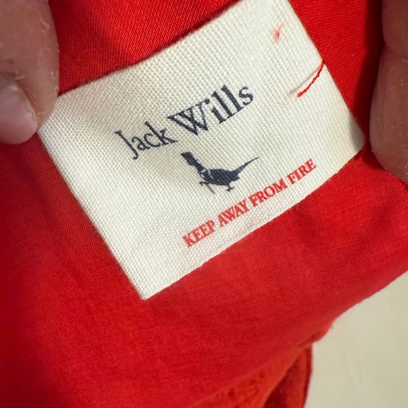 Jack Wills Norbury Jacquard Dress Ruby Red V Neck Fit‎ Flare UK 12 US 8 - Picture 7 of 8